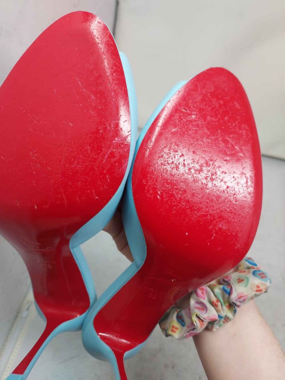 CHRISTIAN LOUBOUTIN Me Dolly Leather Blue Mule Sandal - Picture 5 of 12